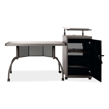 Oklahoma Sound Teacher's WorkPod Desk and Lectern Kit, 68in. x 24in. x 41in., Charcoal Gray TWP